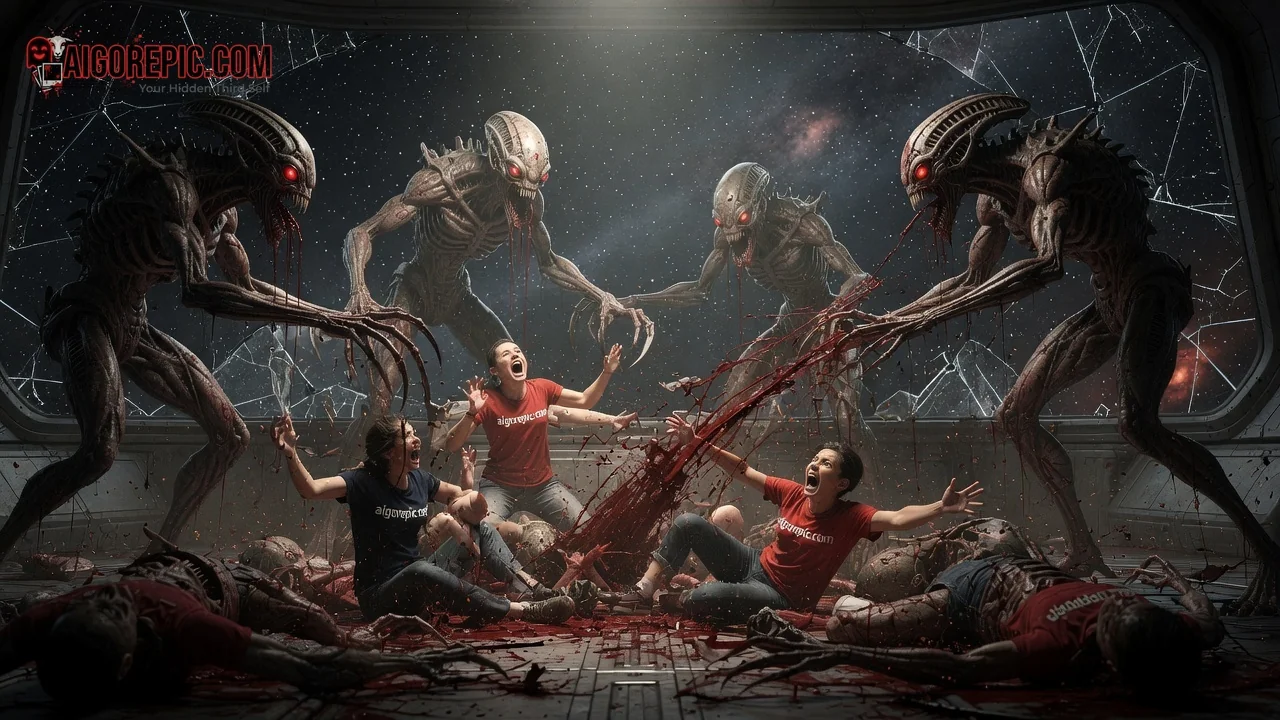 Aliens Terrorizing Young Victims - AI Generated Horror