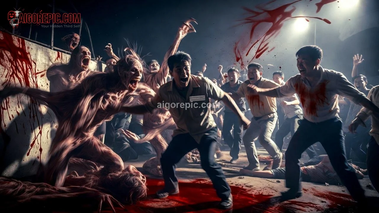 Chaotic Zombie Horde Attack - AI Generated Horror