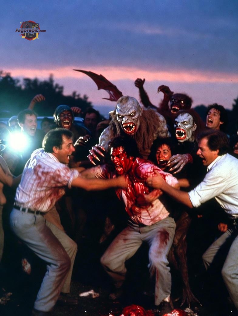 Monster Attack at Dusk - AI Generated Horror