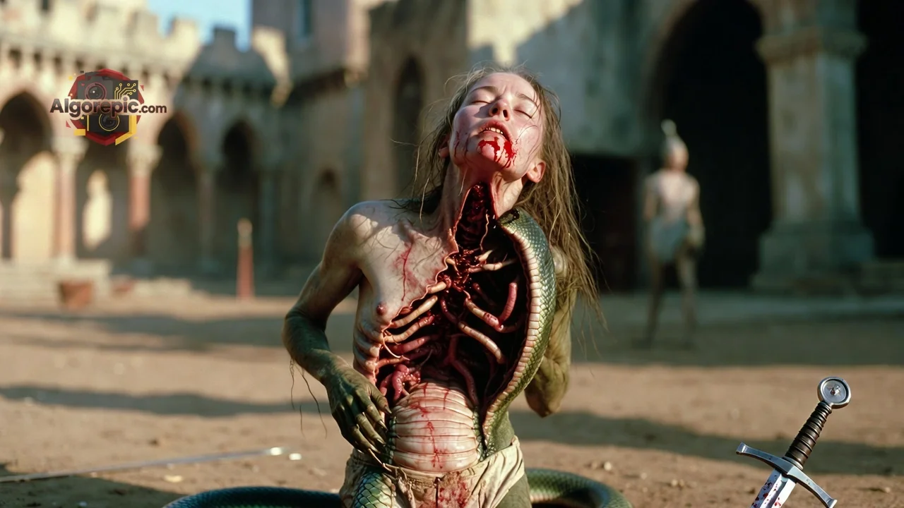 Snake Woman Transformation - AI Generated Horror