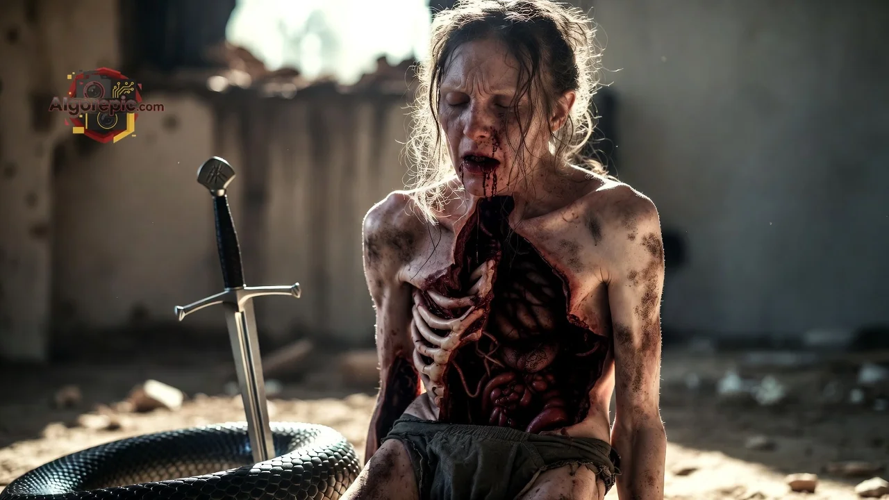 Warrior's Mortal Wound - AI Generated Horror