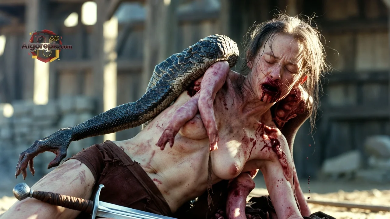 Woman Attacked by Creature - AI Generated Horror