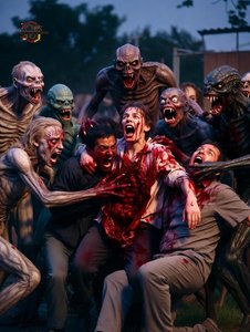 Zombie Attack Scene