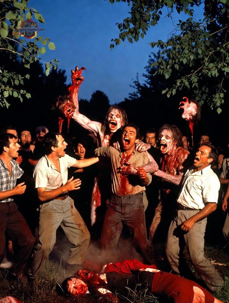 Zombie Attack Scene - AI Generated Horror