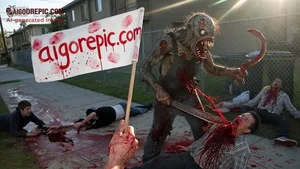 Zombie Massacre on Suburban Street