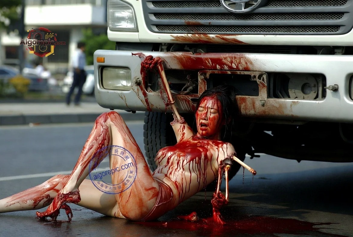 Bloody Accident Scene - AI Generated Horror