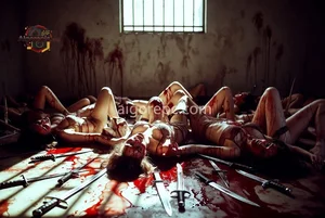 Bloody Scene with Knives