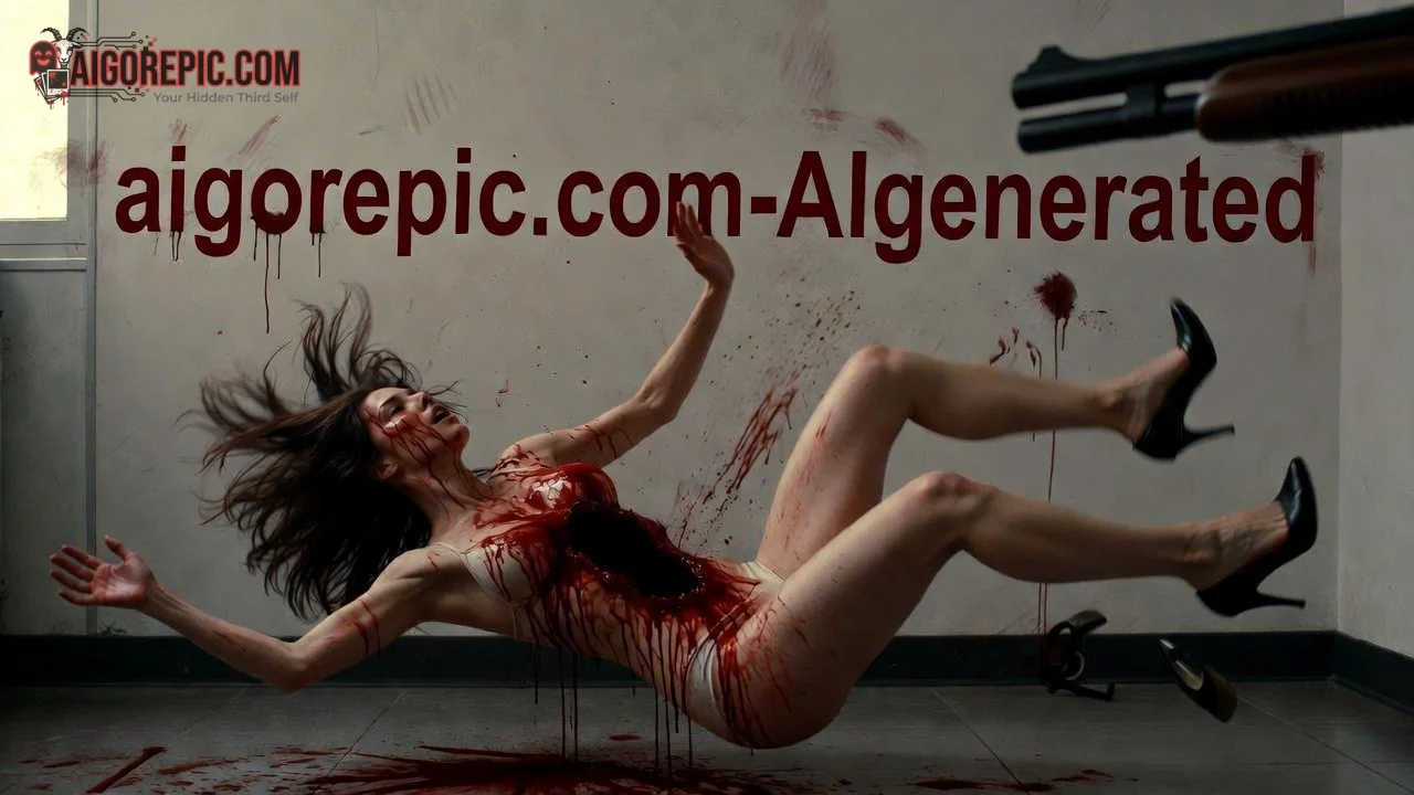 Bloody Woman Shot Dead - AI Generated Horror