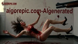 Bloody Woman Shot Dead