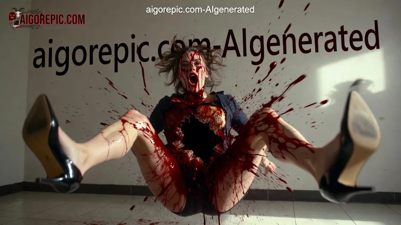 Bloody Woman with Chest Wound - AI Generated Horror