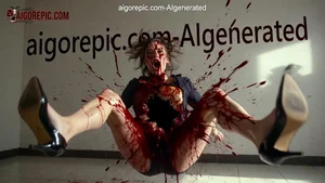 Bloody Woman with Chest Wound