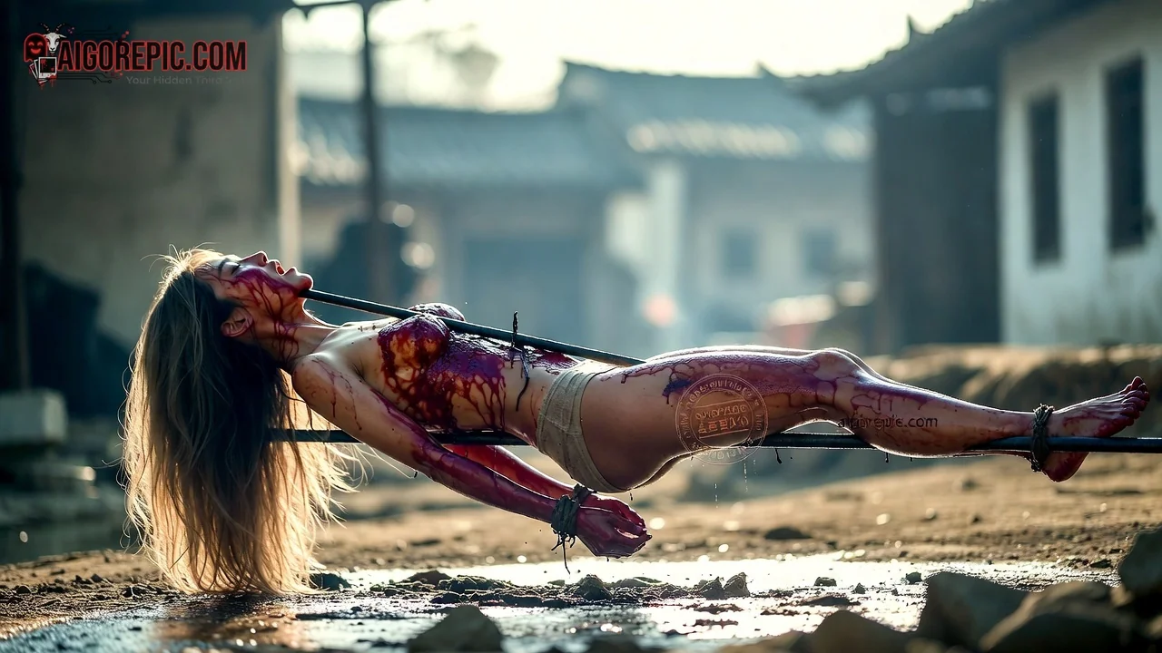 Bound Woman in Distress - AI Generated Horror