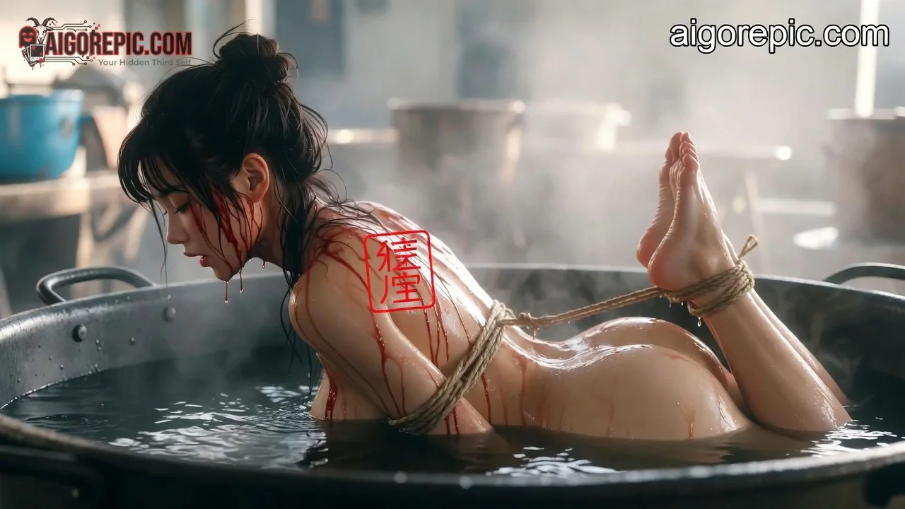 Bound Woman in Water - AI Generated Horror