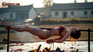 Bound Woman Over Fire