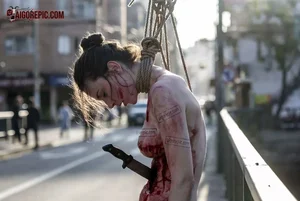 Bound Woman with Knife