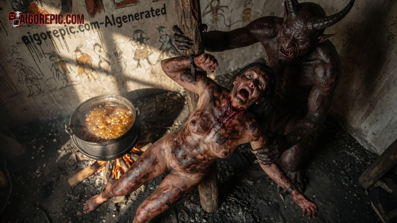 Demon Torturing Victim - AI Generated Horror