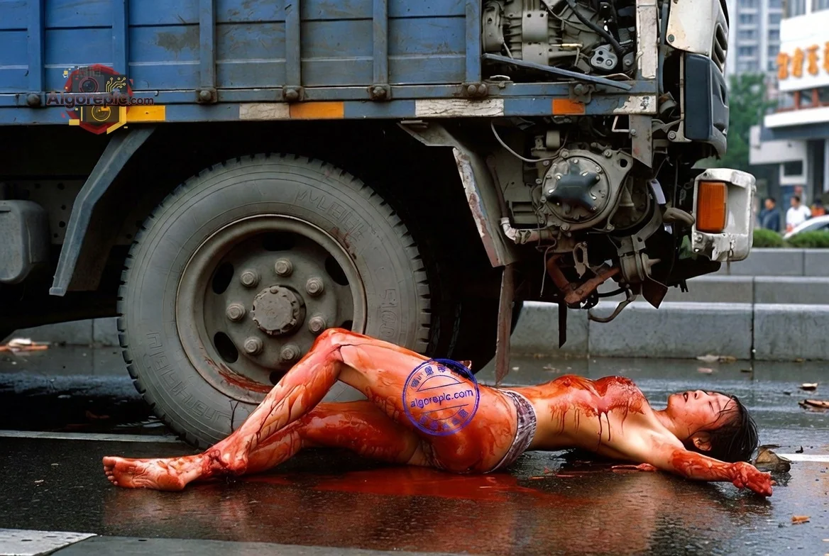 Fatal Truck Accident Scene - AI Generated Horror