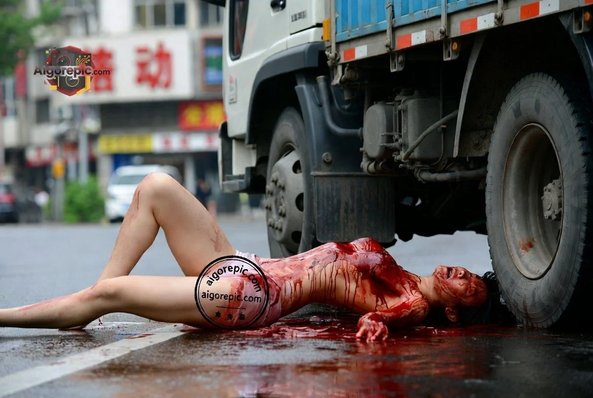 Fatal Truck Accident Scene - AI Generated Horror