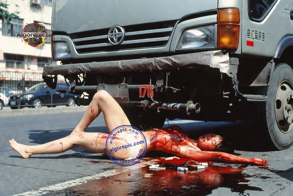 Fatal Truck Accident Scene - AI Generated Horror