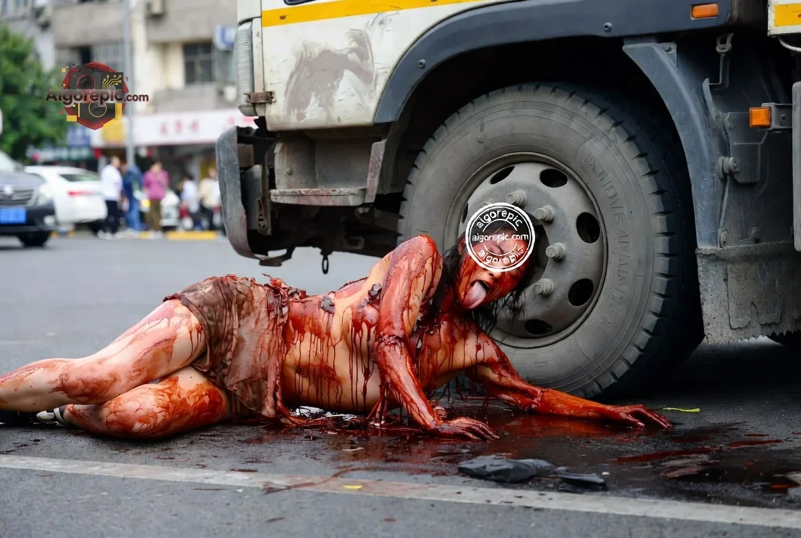 Fatal Truck Accident Scene - AI Generated Horror