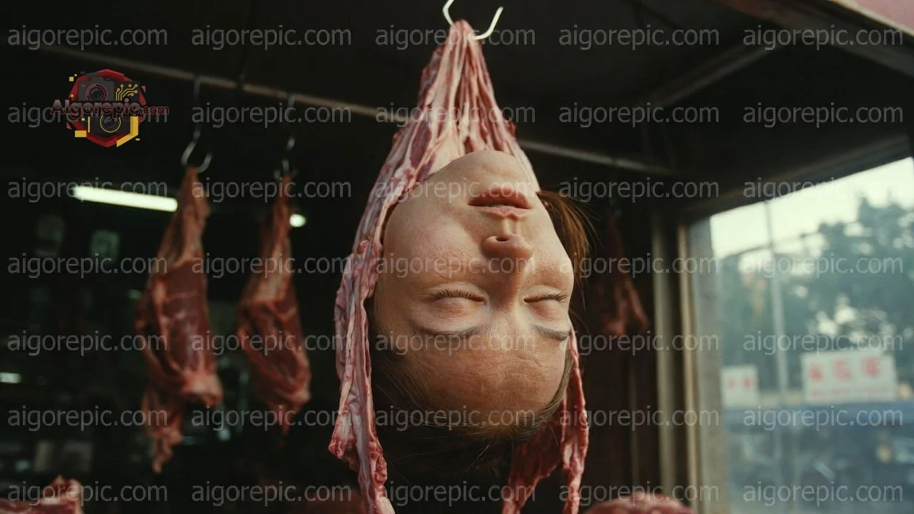 Hanging Human Head - AI Generated Horror