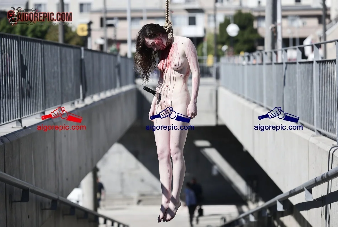 Hanging Woman on Bridge - AI Generated Horror