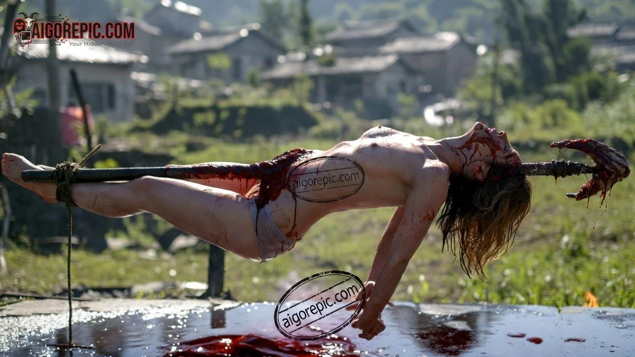 Impaled Woman in Field - AI Generated Horror