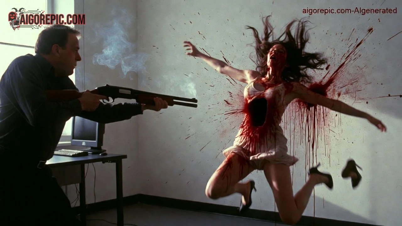 Man Shoots Woman with Shotgun - AI Generated Horror
