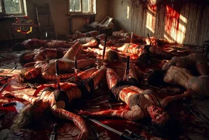 Massacre Scene with Knives