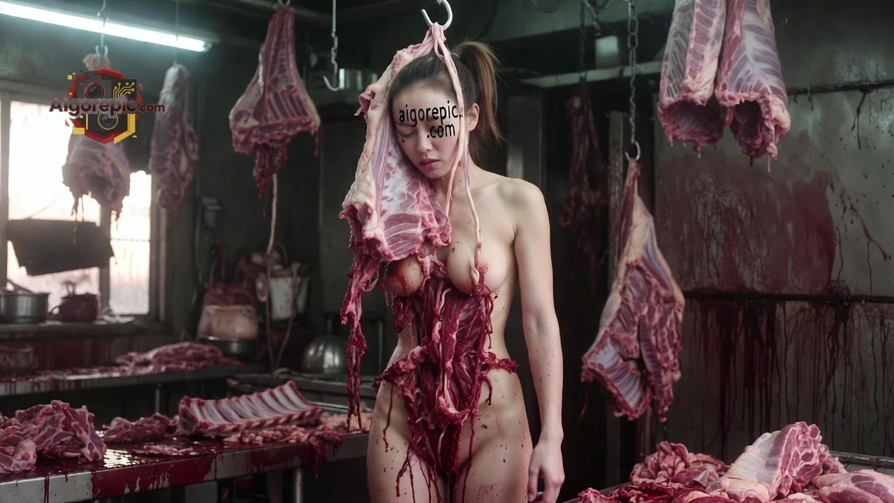 Meat Factory Horror Scene - AI Generated Horror