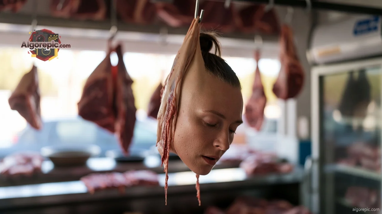 Meat Market Display - AI Generated Horror