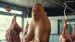 Meat Sculpture in Butcher Shop