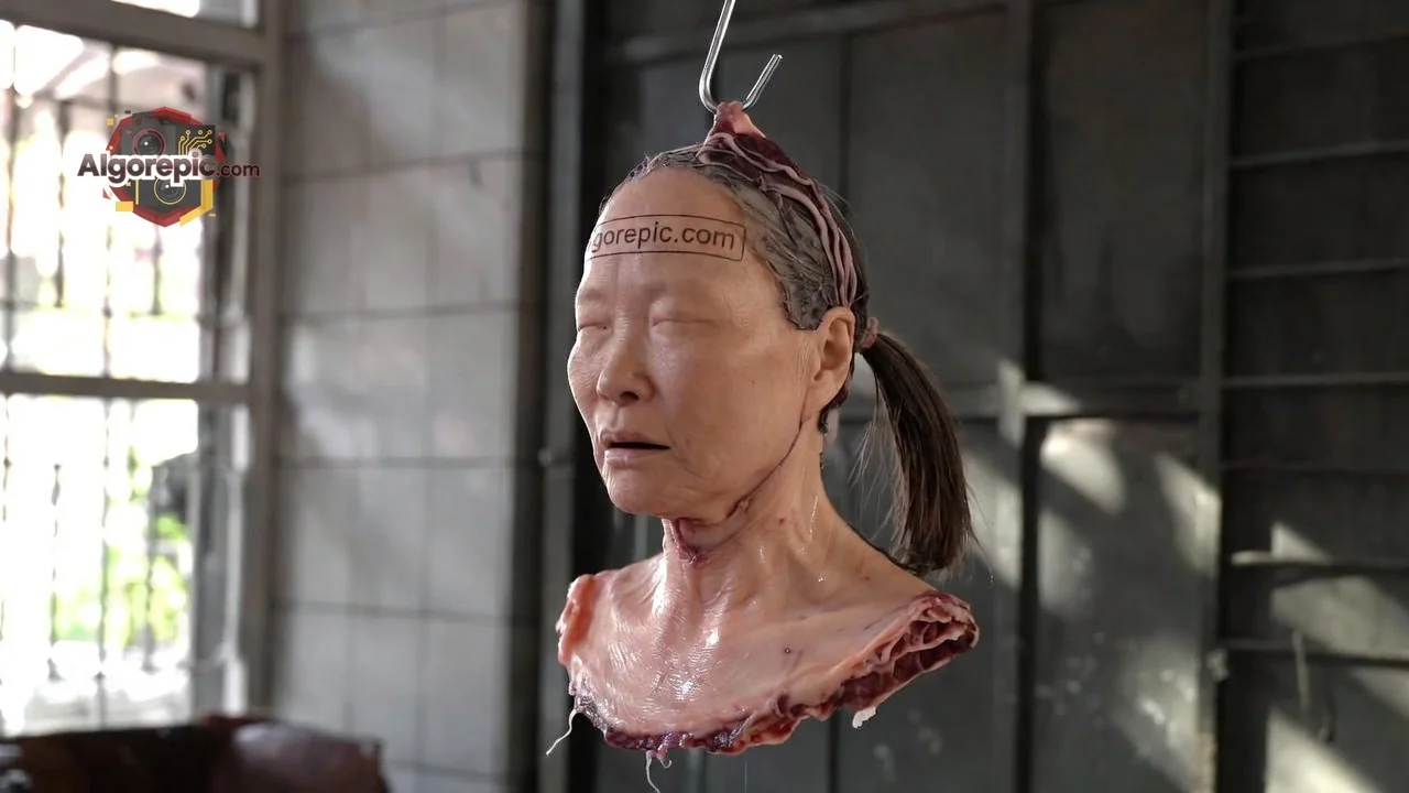 Suspended Severed Head - AI Generated Horror