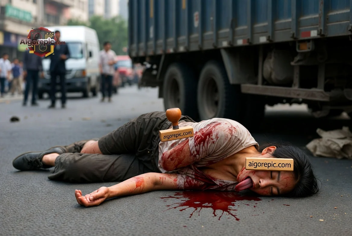 Tragic Street Accident Scene - AI Generated Horror