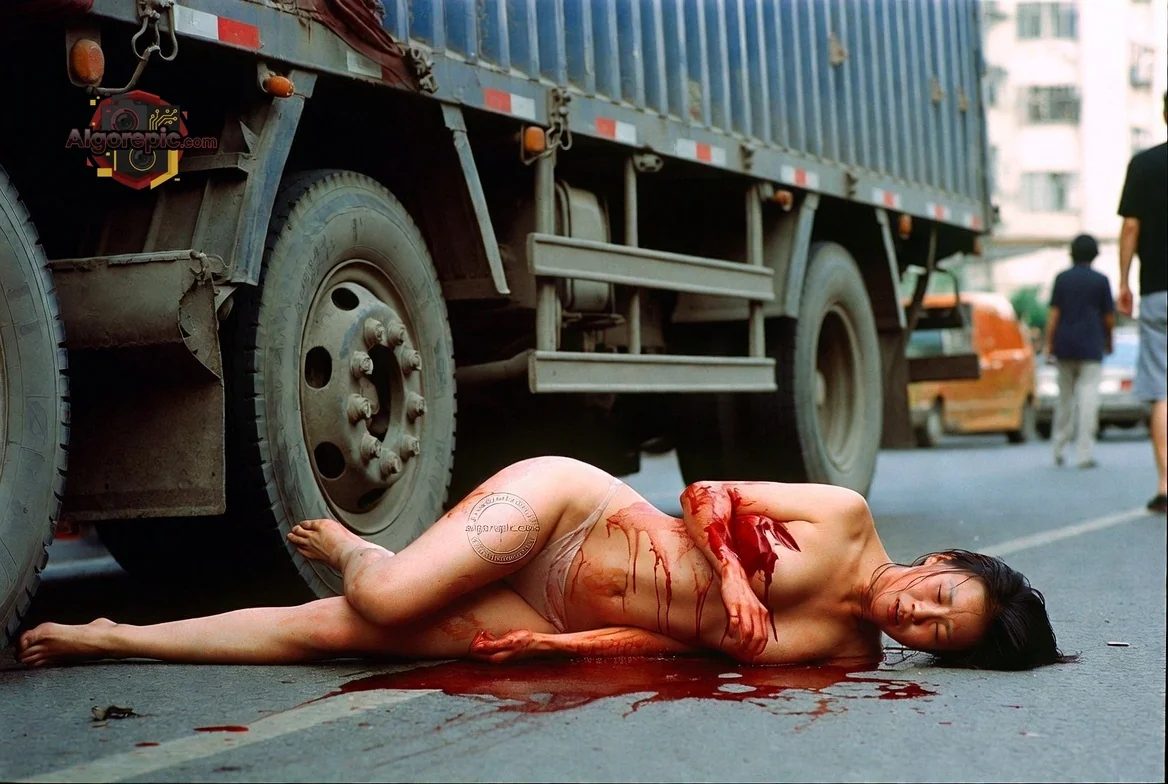 Tragic Street Accident Scene - AI Generated Horror