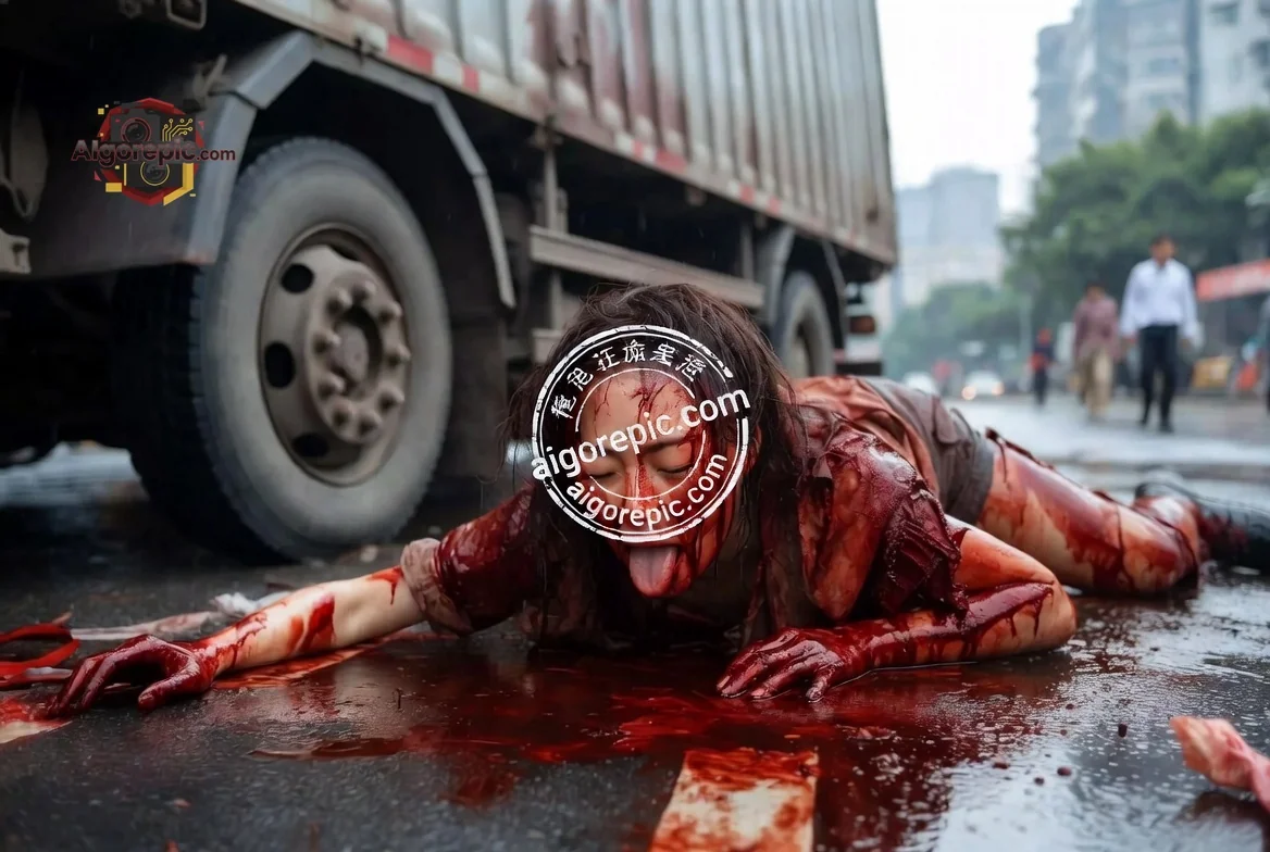 Woman Hit by Truck - AI Generated Horror