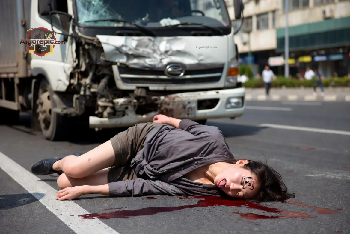 Woman Hit by Truck - AI Generated Horror