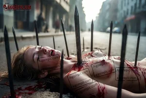 Woman Impaled on Spikes