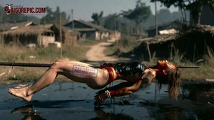 Woman Impaled on Stick