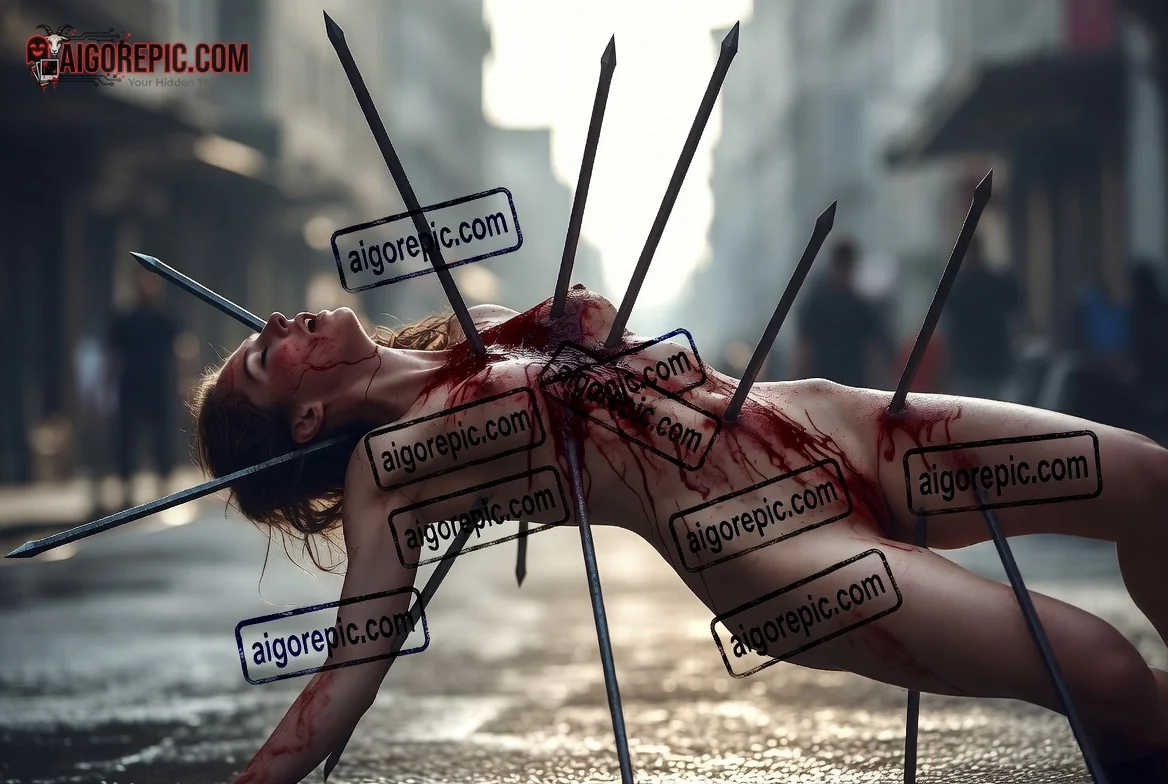 Woman Impaled on Street - AI Generated Horror