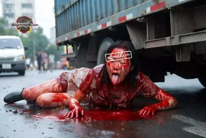 Woman in Bloody Accident