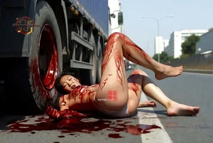 Woman in Bloody Scene