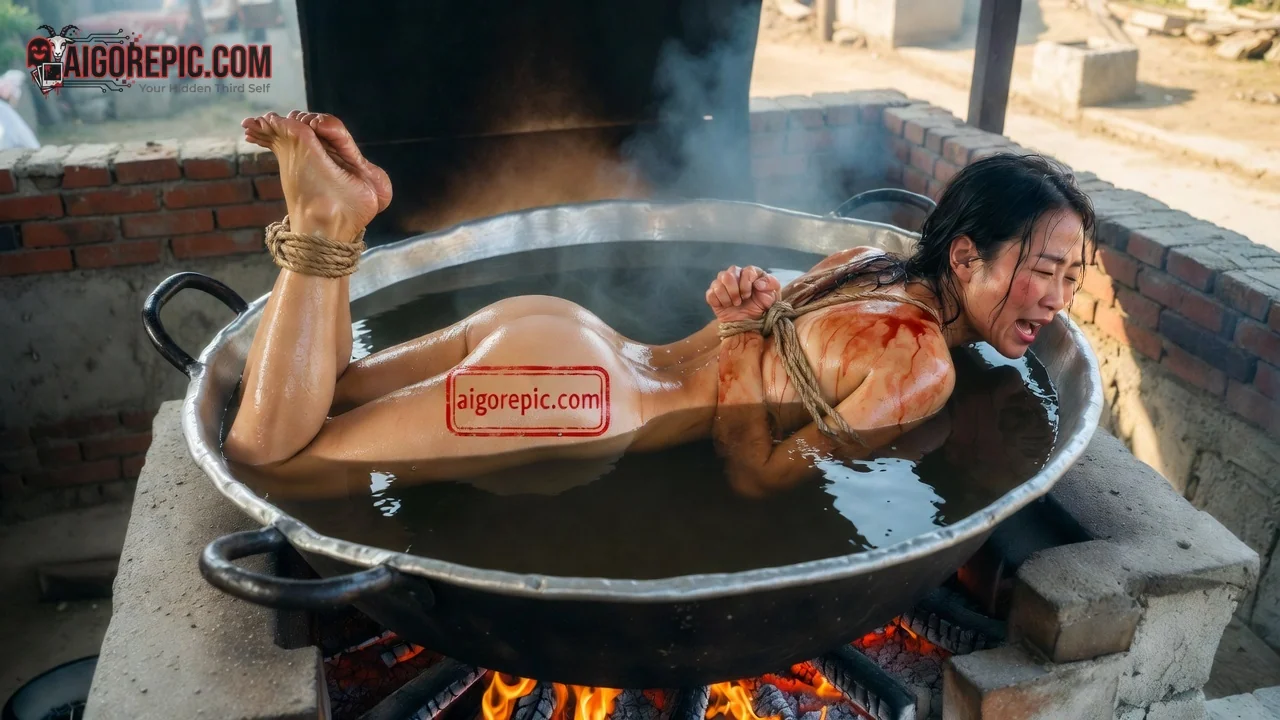 Woman in Boiling Pot - AI Generated Horror