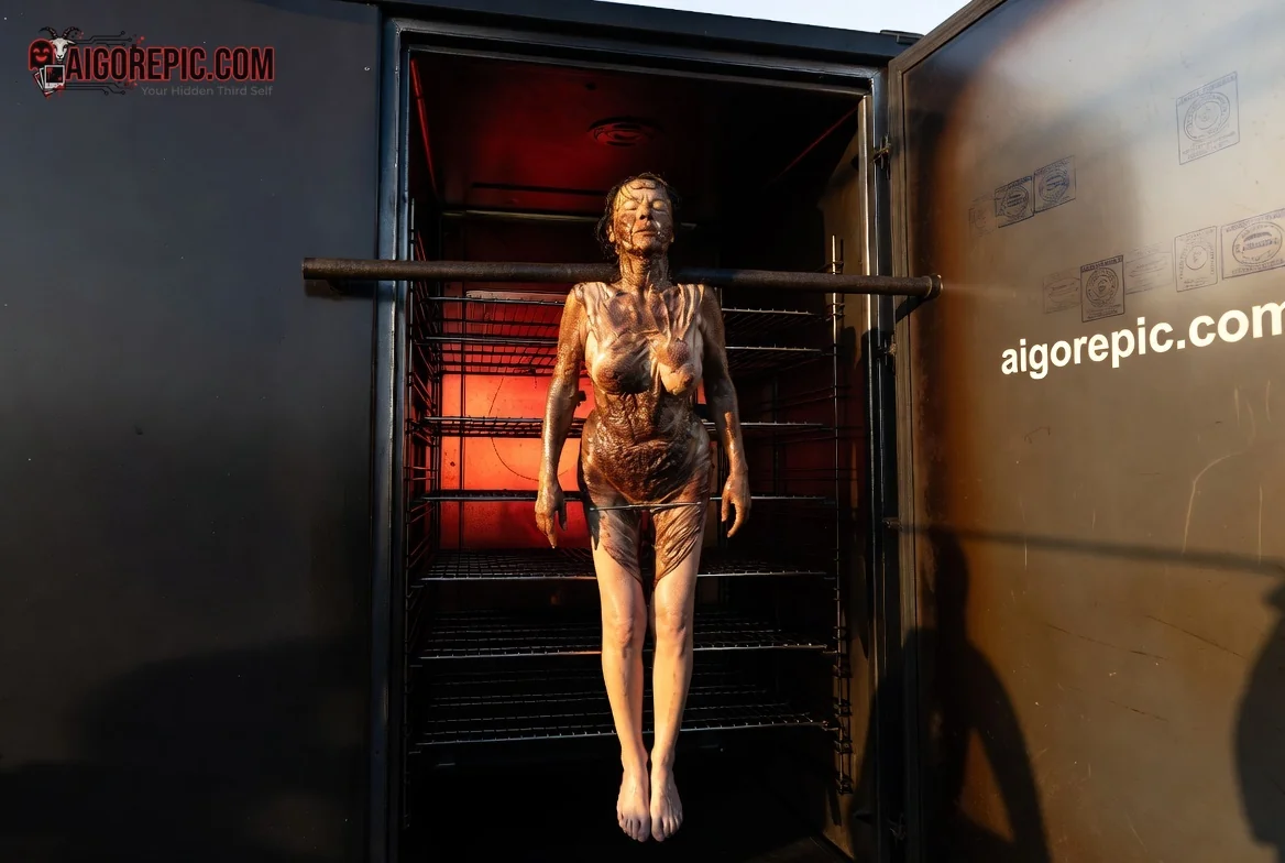 Woman in Dark Chamber - AI Generated Horror