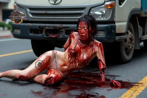 Woman in Distress on Road