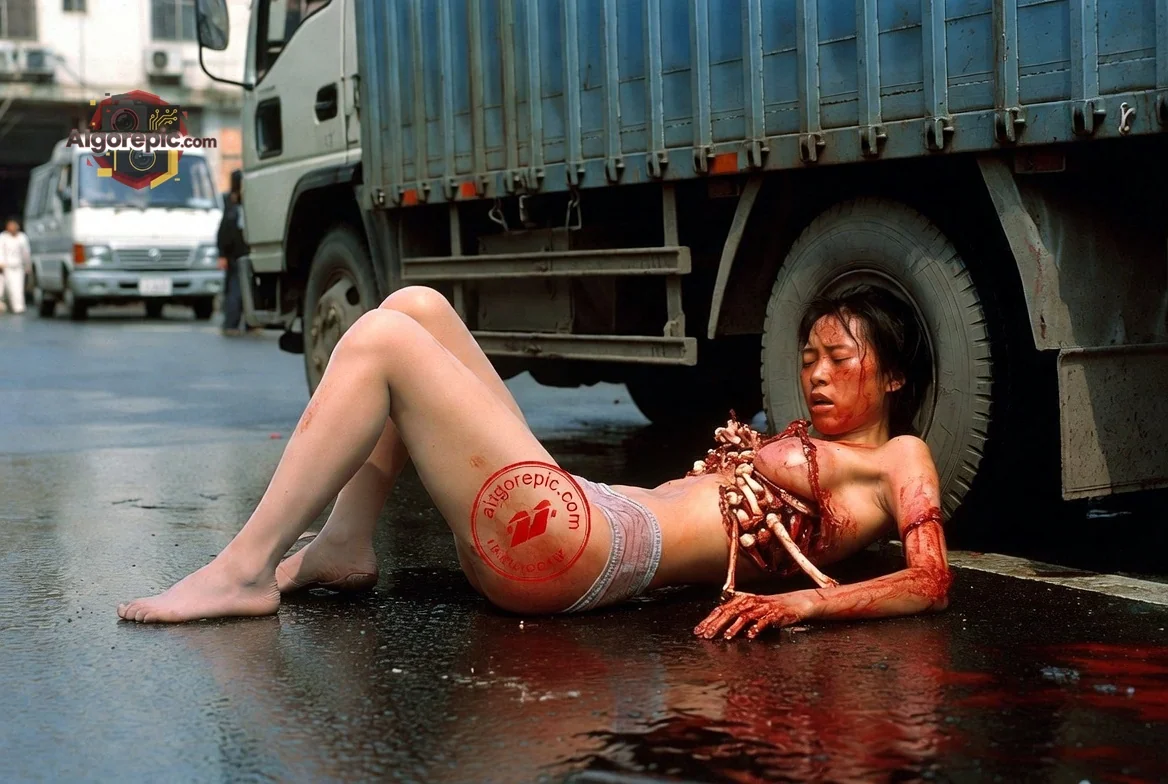 Woman in Distress on Street - AI Generated Horror