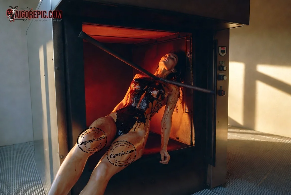 Woman in Industrial Oven - AI Generated Horror