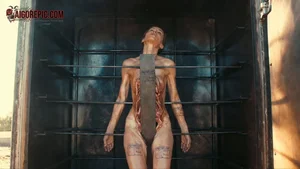 Woman in Metal Cage