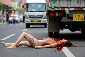 Woman on Street Accident