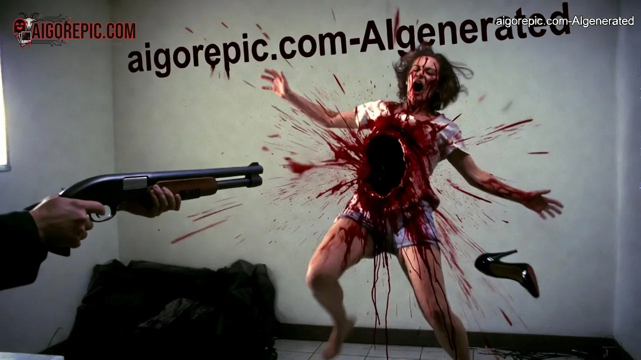 Woman Shot with Shotgun - AI Generated Horror
